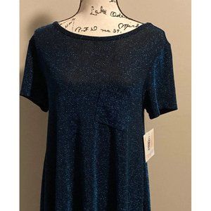 Lularoe Blue Metallic Carly Dress